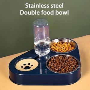 3-in-1 Puppy cat bowl feeder feeding Dog water for Dogs Cats New